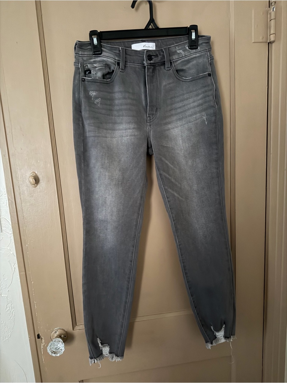 KanCan Women's Gray Distressed Skinny Jeans